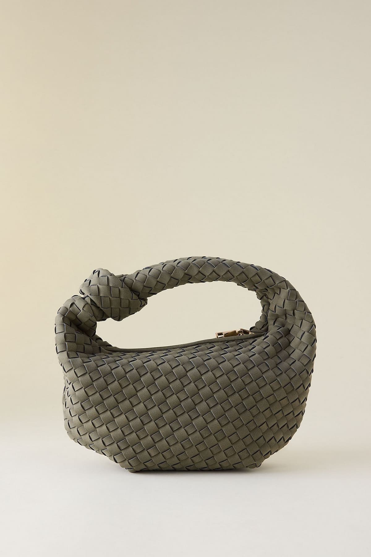 Woven faux leather shoulder bag...