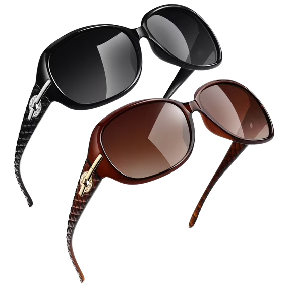 Sunier Oversized Sunglasses for Women Butterfly Style Polarized Sunglasses with Crystal Decor UV Protection-2 Pack