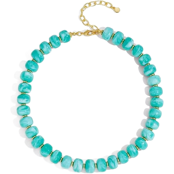 Leaf Resin Chunky Beaded Necklace for Women, Simple Modern Style Necklace Jewelry Accessory