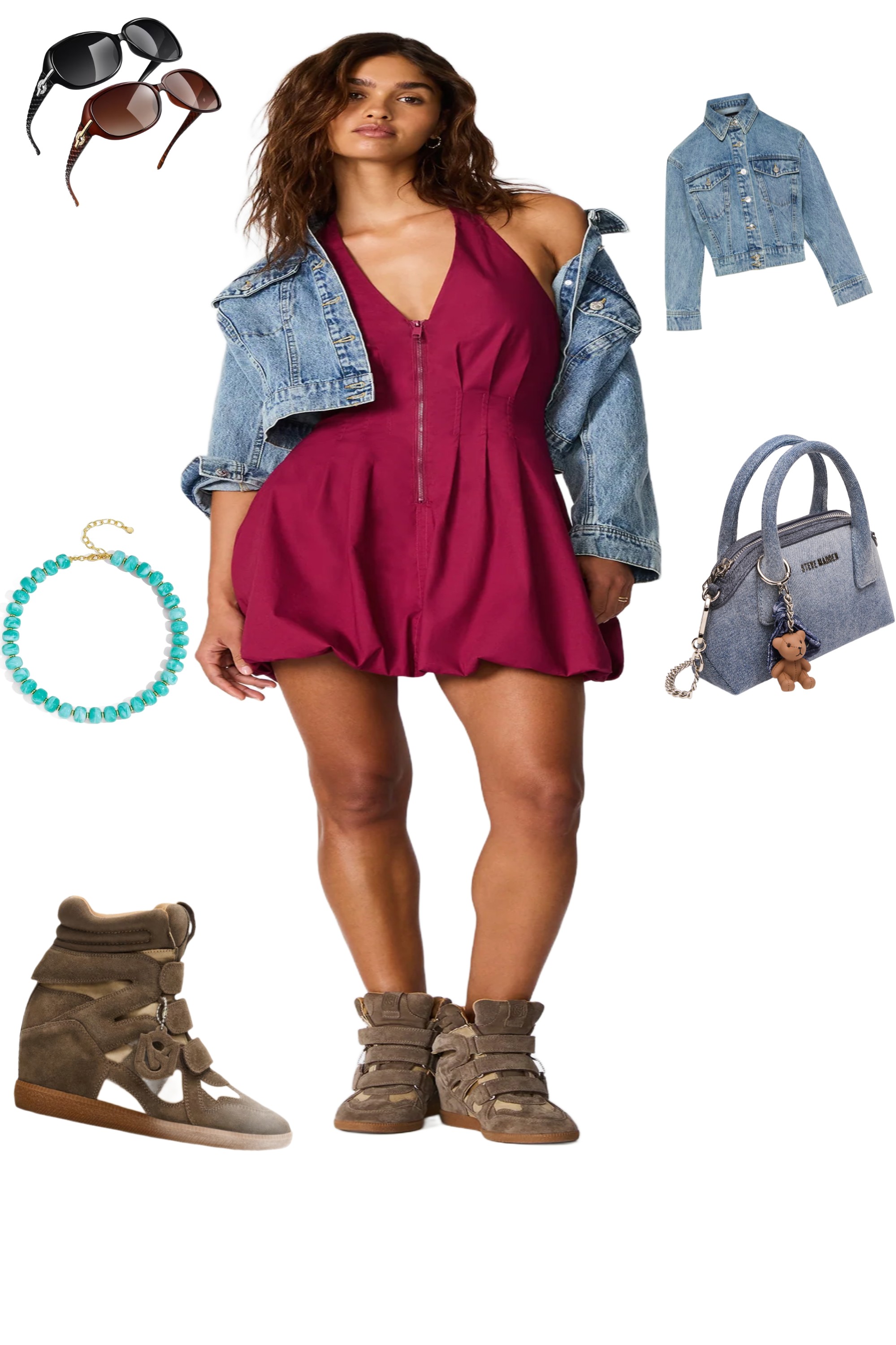 Chic Red and Blue Ensemble