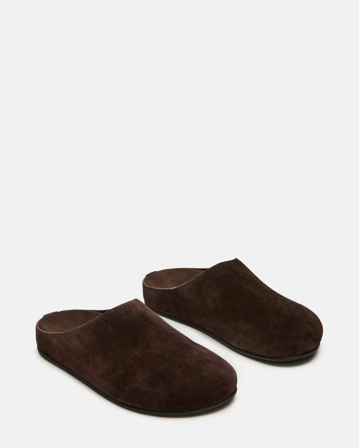 Brown suede slip-on loafer, The Row Hudson dupe by Steve Madden Fern