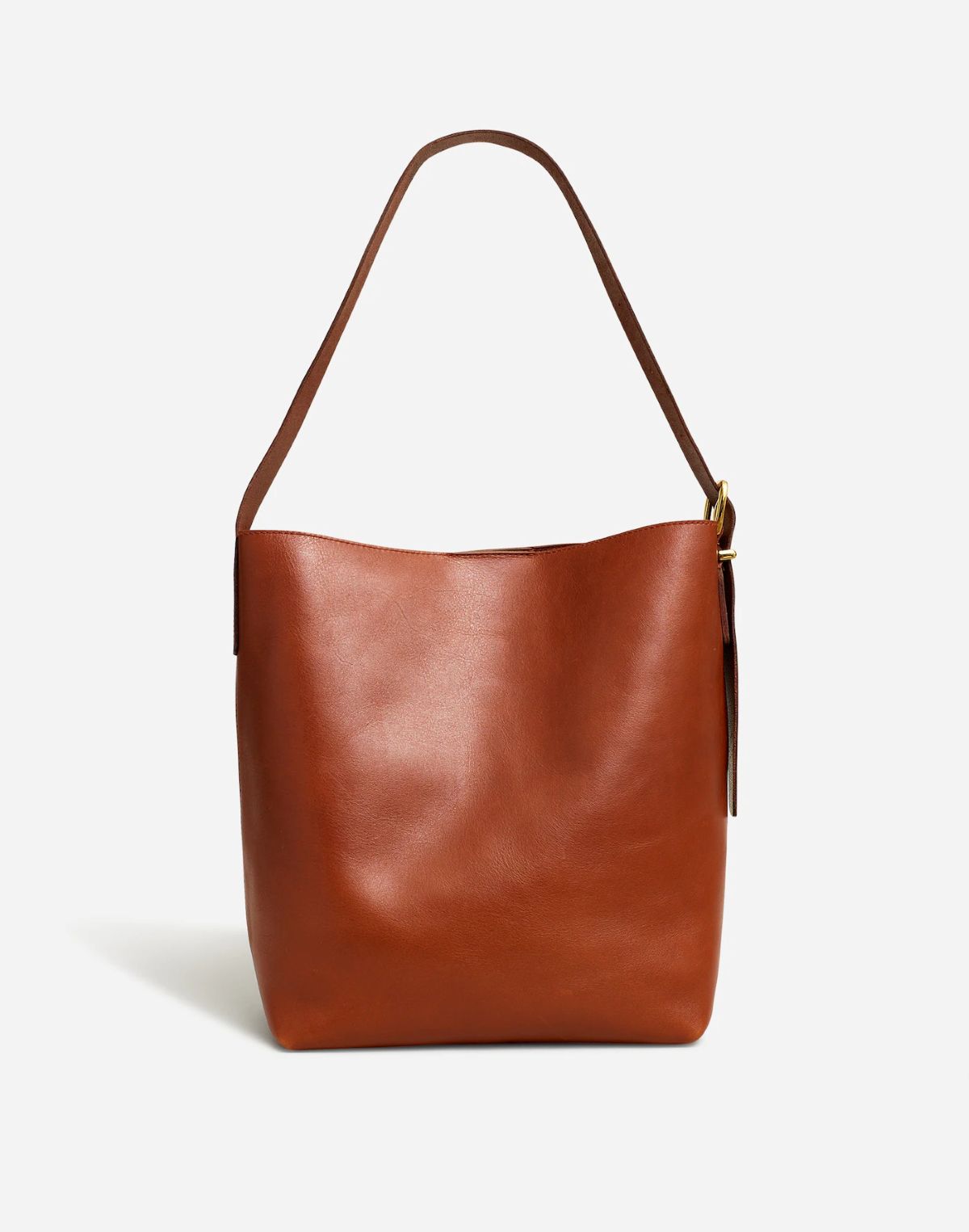 Camel leather essential bucket tote, The Row Park dupe by Madewell